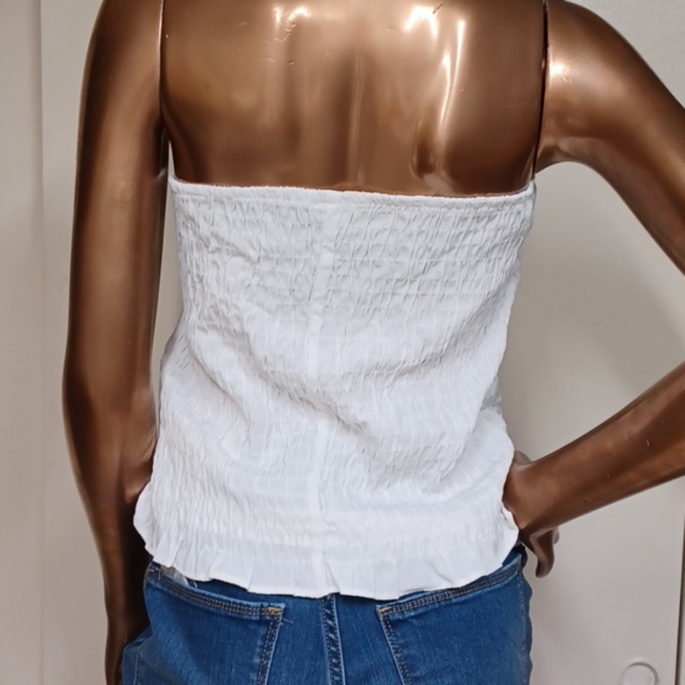 NWOT Style Envy White Rucker Tube Top - Picture 3 of 4